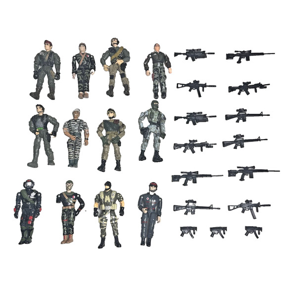 Vintage Lanard The Corps Action Figures 12 Soldiers 16 Weapons 80s & 00s Toys - Picture 1 of 16